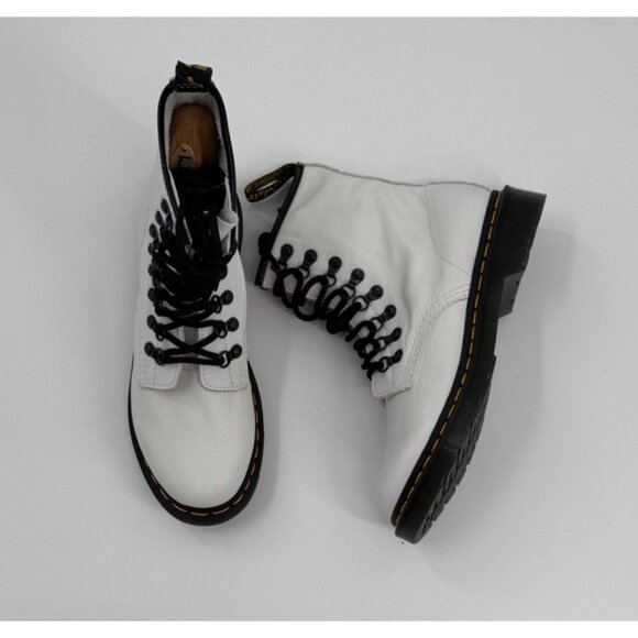 Dr. Martens Shoes - Dr. Martens 1460 White Leather Lace-Up Boots Womens Size 8 US / 6 UK / 39 EU